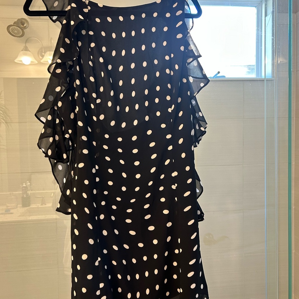 LPA Black Dress with White Dots